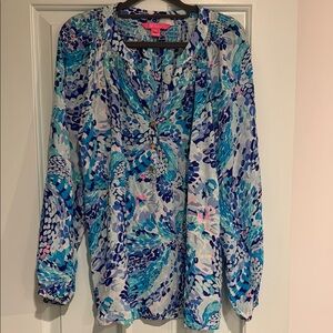 Lilly Pulitzer Pink Elsa Silk Blouse